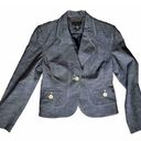 Rafaella Rafaela Jean Denim Blazer Jacket Women's Size 6P with Shoulder Pads Photo 0