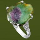 Ruby Natural  Zoisite Slice Sterling Silver Ring Photo 1