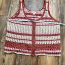 a.n.a Crochet Sweater Vest Tank Top Button Front Boho NWT Muted Earthy Tones XL Pink Photo 5