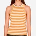 frame denim Frame $135 100% Organic Linen Orange White Striped Casual Tank Top Large Photo 1