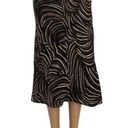 J. McLaughlin  Zambria Bias Louisa May Midi Skirt Brown Black Animal Print Size 4 Photo 2