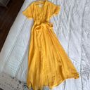 Marine layer Valencia gold yellow shirt sleeve midi wrap sundress M Photo 10