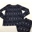 Lucky Brand  Womens Pajamas 2 Piece Set Fair Isle Christmas Blue Size Small Photo 2