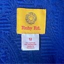 Ruby Rd . Royal Blue, Paisley Print Women’s Jacket Size 12 Photo 3