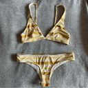 Rhythm . Trinidad Striped Bikini Set in Chartreuse Size Medium Photo 1