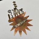 Handcrafted Metal Sunshine Brooch Pin Photo 11