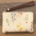 Coach NWOT  Wristlet Wallet With Floral Print And Signature Logo White Pink Photo 0