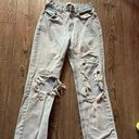 Light Washed Ripped Distressed Mom Jeans Size 00 Photo 0