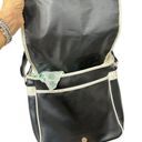 Roots  Black with White Piping Flap Messenger Crossbody - Medium Size Photo 4