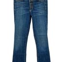 Veronica Beard  Carolyn Cropped Baby Boot-cut Jeans Tuxedo Stripes Blue Tidal 24 Photo 0