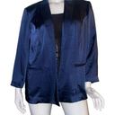 INC  luxe satin navy open front blazer Photo 0