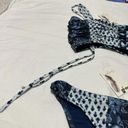 Jessica Simpson NWT  Swimwear Set Bikini Bottom / Top Size S Small Blue / White Photo 1