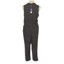 Popsugar  Large Jumpsuit Polka Dot Sleeveless V-Neck Pocket Collar Elastic Waist Photo 2