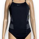 Nike  Women's Hydrastrong Colorblock Racerback One Piece Swimsuit Black/Gray 8 Photo 1