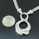 infinity Vintage NAPIER O-Ring  Drop Pendant Shiny Snake Chain Silver Necklace Photo 5