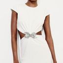 ZARA mini white dress cut out rhinestones bow wedding party coctail Photo 12