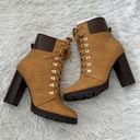 Shoedazzle  Women’s Shandee Lace Up Bootie in Tan size 9 Photo 6