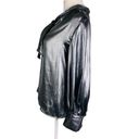 Who What Wear  Tie Neck Blouse M Gunmetal Silver Futuristic New Photo 9