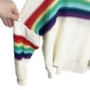 Wooden Ships  lightweight white sweater NWOT rainbow stripes Photo 3