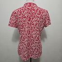 Tommy Hilfiger  Red & White Floral Classic Short Sleeve Polo Size Large Photo 5