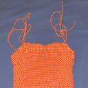 ZARA Orange Gingham Cropped Tank Photo 2