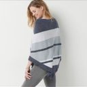 Barefoot Dreams Grey Striped Ocean Breeze Poncho Photo 1