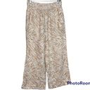 Cynthia Rowley  Linen Animal Print Crop Wide Leg Pants Size Medium Photo 1