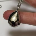 Givenchy  Crystal Tear Drop  / Silver Tone Metal Necklace Photo 8