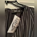 fab'rik NWT Fab’rik black with silver stripe wrap blouse 
Size S Puff long sleeve Photo 1
