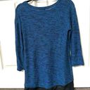 cupio  blue marbled sweater with black trim Photo 2