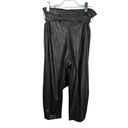 Commando  Faux Leather Paperbag Pants Waist Tie Black Pull On Size XL Photo 2