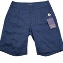 NYDJ  Modern Bermuda Linen Blend Shorts Oxford Navy Blue Size 0 Lift Tuck Photo 0