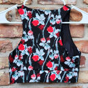 MINKPINK  Move Zip Front Black Red Floral Crop Top Sports Bra Photo 1