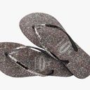 Havaianas Flip Flops Carnaval Black Sparkle Glitter Confetti Photo 2