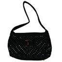 Salvatore Ferragamo  Black Woven Patent Shoulder Bag Photo 4