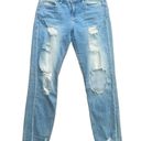 Hidden Jeans  Distressed Cropped Light Wash Jeans with a Raw Hem. Size 26. Photo 0