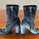 Sam Edelman Calexa Blue Gray Velvet Suede Sock Bootie Block Heel Size 8M Photo 3