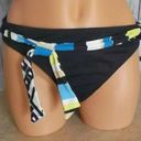 Jag jeans NEW NWT  Solid Black Blue White Belted Stripe Y2K Bikini BOTTOM Large Photo 1