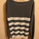 360 Cashmere Gray & White Striped Sweater Photo 2