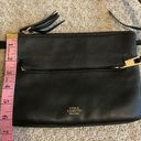 Vince Camuto  Black Leather Double Zipper Pocket Crossbody Purse Handbag Photo 5