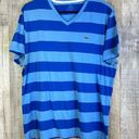 Lacoste  Size 6 V-Neck Dark & Light Blue Short Sleeve T-Shirt w/Alligator… Photo 0