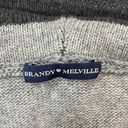 Brandy Melville Alana Striped Wool Blend Zip Hoodie Sweater One Size Gray Photo 2