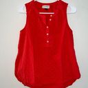 Universal Standard Universal Thread Red Sleeveless Swiss Dot Textured Tank Top Blouse   Photo 0