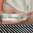 Beachsissi  One-Piece Swimsuit Peach Ruffled Black & White Stripes S (4-6) NWT Photo 7