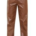 Pretty Little Thing  Brown Chocolate Faux Crocodile Leather High Waist Pants size 2 Photo 4