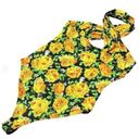 ZARA  Floral Sleeveless Halter Bodysuit Top Black & Yellow S Photo 6