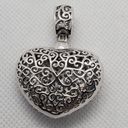 Silver Rhinestone Heart Pendant Photo 2