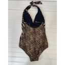 Michael Kors NWT  Swimsuit Brown & Black Tiger Print Twisted Halter 1 PC Size S Photo 4