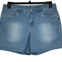 Gloria Vanderbilt  SZ 14 Jacqueline Jean Shorts Embellished Stretch Light Wash Photo 0