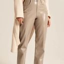 Abercrombie & Fitch   -Curve Love Patent Leather 90s Straight Pant Taupe Photo 0